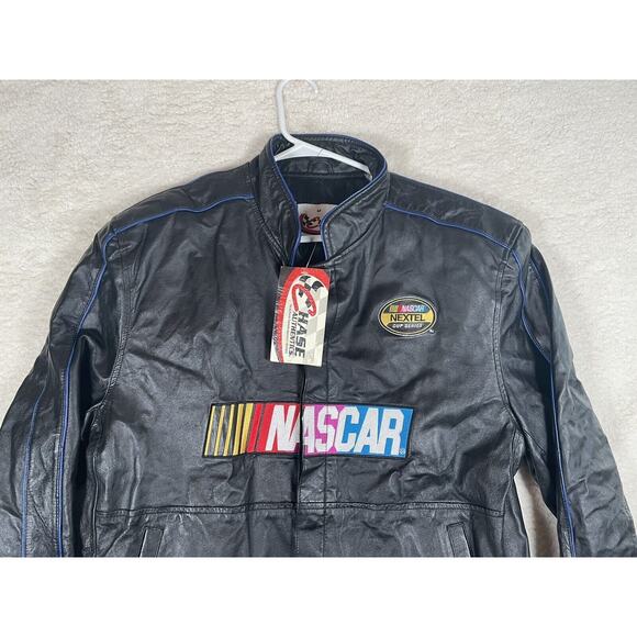 NEW Chase NASCAR Leather Jacket Mens Medium Nextel Cup Quilted Snaps (READ) - Picture 2 of 15